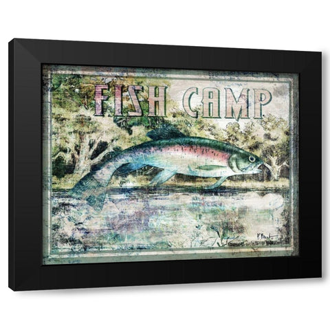 Fish Camp Black Modern Wood Framed Art Print with Double Matting by Brent, Paul
