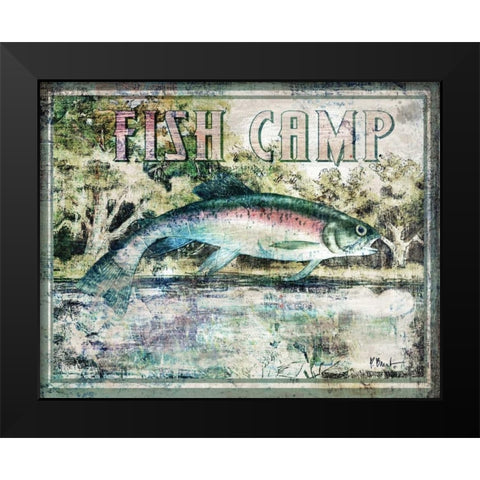 Fish Camp Black Modern Wood Framed Art Print by Brent, Paul