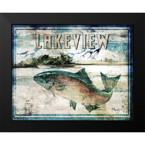 Lakeview Black Modern Wood Framed Art Print by Brent, Paul
