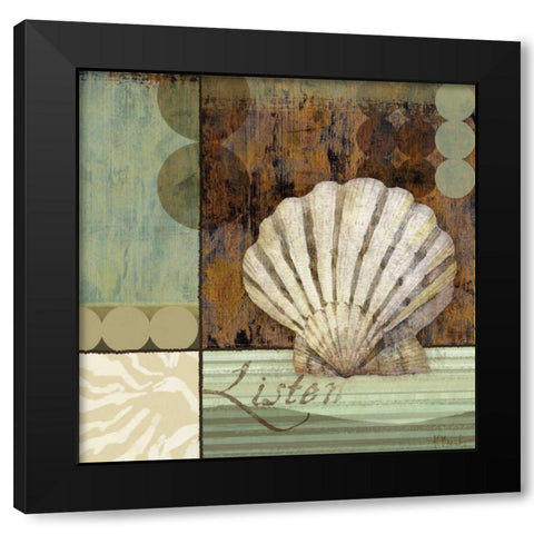 Contemporary Shell I Black Modern Wood Framed Art Print with Double Matting by Brent, Paul