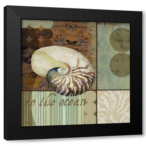 Contemporary Shell II Black Modern Wood Framed Art Print with Double Matting by Brent, Paul