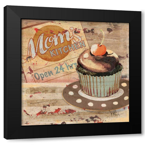 Baking Sign I Black Modern Wood Framed Art Print with Double Matting by Brent, Paul