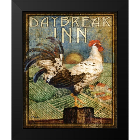 Rooster Sign I Black Modern Wood Framed Art Print by Brent, Paul