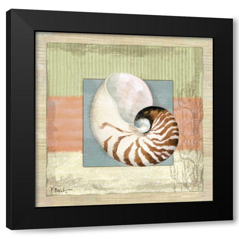 Montego Nautilus Black Modern Wood Framed Art Print with Double Matting by Brent, Paul