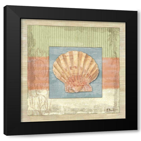 Montego Scallop Black Modern Wood Framed Art Print with Double Matting by Brent, Paul