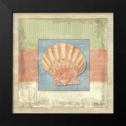 Montego Scallop Black Modern Wood Framed Art Print by Brent, Paul