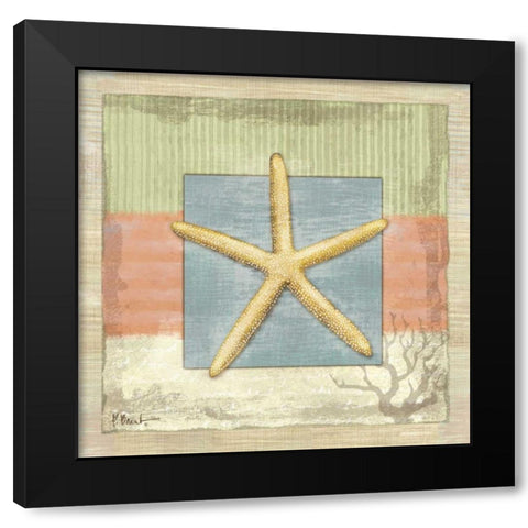 Montego Starfish Black Modern Wood Framed Art Print with Double Matting by Brent, Paul