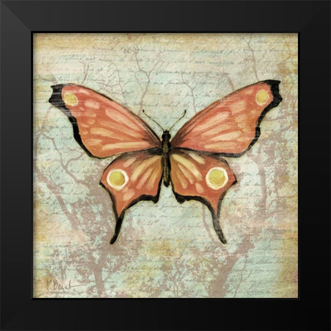Vintage Butterflies I Black Modern Wood Framed Art Print by Brent, Paul