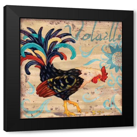 Royale Rooster I Black Modern Wood Framed Art Print with Double Matting by Brent, Paul