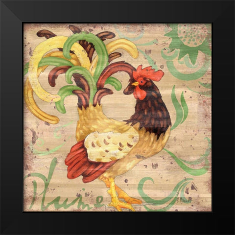 Royale Rooster III Black Modern Wood Framed Art Print by Brent, Paul