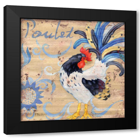 Royale Rooster IV Black Modern Wood Framed Art Print with Double Matting by Brent, Paul