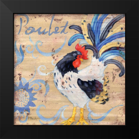Royale Rooster IV Black Modern Wood Framed Art Print by Brent, Paul