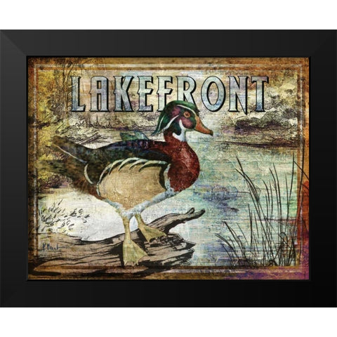 Duck Sign II Black Modern Wood Framed Art Print by Brent, Paul