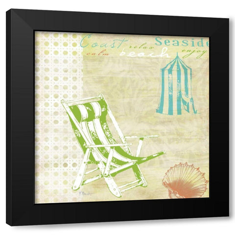 Cabana Beach Citrus Collage I Black Modern Wood Framed Art Print with Double Matting by Brent, Paul