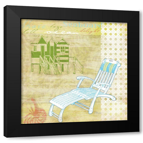 Cabana Beach Citrus Collage II Black Modern Wood Framed Art Print with Double Matting by Brent, Paul