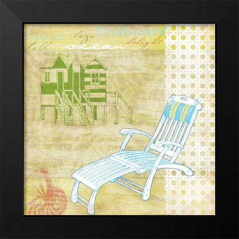 Cabana Beach Citrus Collage II Black Modern Wood Framed Art Print by Brent, Paul