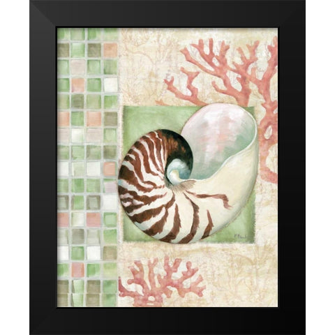 Mosaic Shell Collage I Black Modern Wood Framed Art Print by Brent, Paul