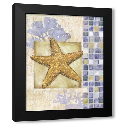 Mosaic Shell Collage II Black Modern Wood Framed Art Print with Double Matting by Brent, Paul