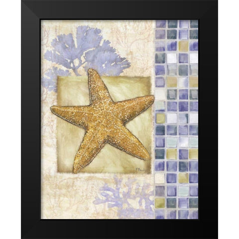 Mosaic Shell Collage II Black Modern Wood Framed Art Print by Brent, Paul
