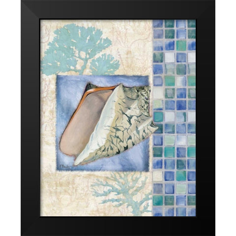 Mosaic Shell Collage III Black Modern Wood Framed Art Print by Brent, Paul
