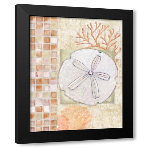 Mosaic Shell Collage IV Black Modern Wood Framed Art Print with Double Matting by Brent, Paul