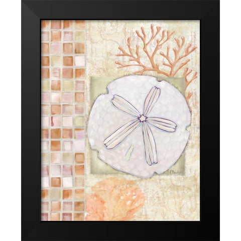 Mosaic Shell Collage IV Black Modern Wood Framed Art Print by Brent, Paul