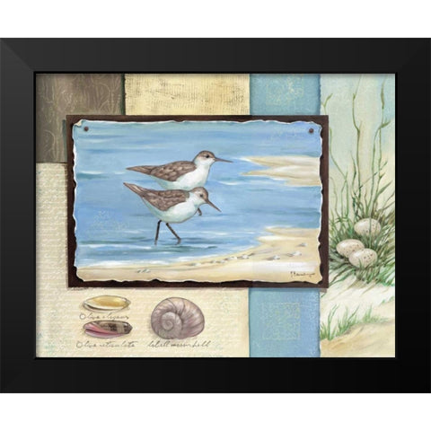 Sandpiper Collage I Black Modern Wood Framed Art Print by Brent, Paul