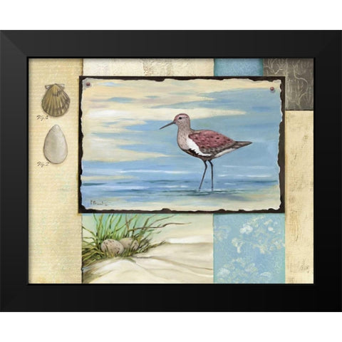 Sandpiper Collage II Black Modern Wood Framed Art Print by Brent, Paul