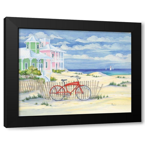 Beach Cruiser Cottage I Black Modern Wood Framed Art Print by Brent, Paul
