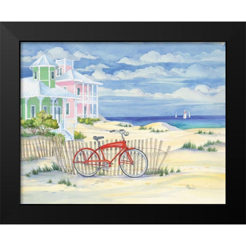 Beach Cruiser Cottage I Black Modern Wood Framed Art Print by Brent, Paul