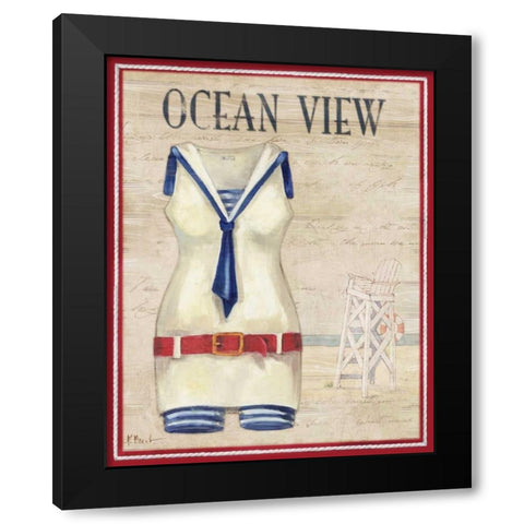 Ocean View Black Modern Wood Framed Art Print by Brent, Paul