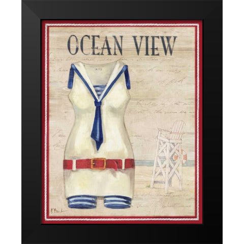Ocean View Black Modern Wood Framed Art Print by Brent, Paul