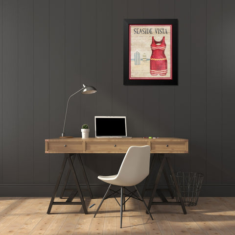 Seaside Vista Black Modern Wood Framed Art Print by Brent, Paul