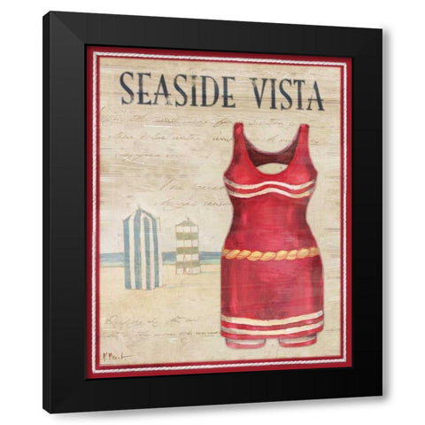 Seaside Vista Black Modern Wood Framed Art Print with Double Matting by Brent, Paul
