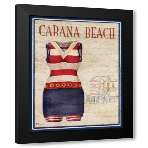 Cabana Beach Black Modern Wood Framed Art Print with Double Matting by Brent, Paul