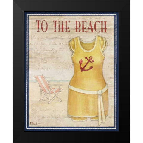 To the Beach Black Modern Wood Framed Art Print by Brent, Paul