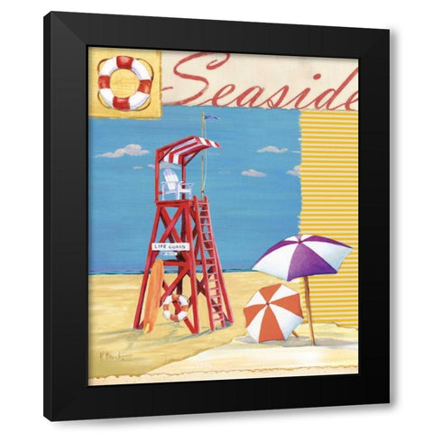 Lifeguard Collage I Black Modern Wood Framed Art Print by Brent, Paul