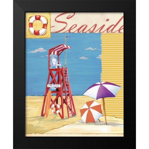 Lifeguard Collage I Black Modern Wood Framed Art Print by Brent, Paul