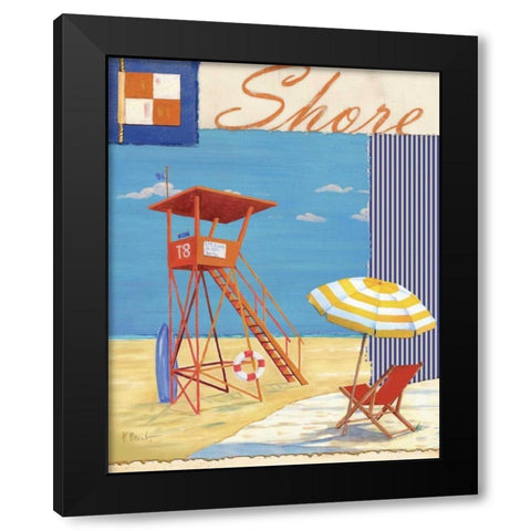 Lifeguard Collage II Black Modern Wood Framed Art Print with Double Matting by Brent, Paul