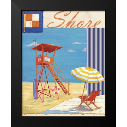 Lifeguard Collage II Black Modern Wood Framed Art Print by Brent, Paul