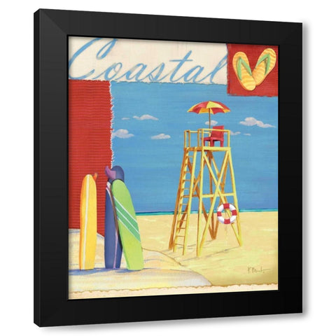 Lifeguard Collage IV Black Modern Wood Framed Art Print with Double Matting by Brent, Paul