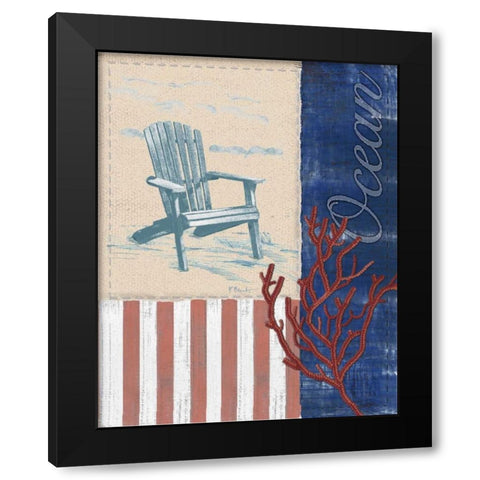 American Coastal IV Black Modern Wood Framed Art Print with Double Matting by Brent, Paul