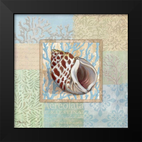 Oceanic Shell Collage I Black Modern Wood Framed Art Print by Brent, Paul