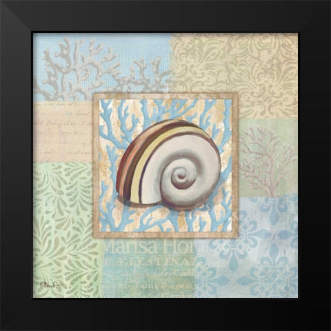 Oceanic Shell Collage IV Black Modern Wood Framed Art Print by Brent, Paul