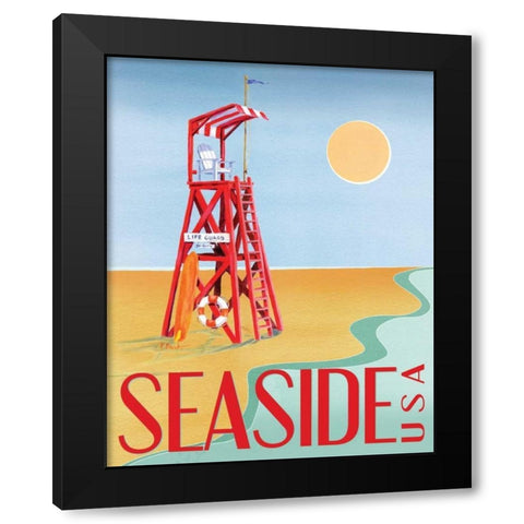 Beach Watch I Black Modern Wood Framed Art Print with Double Matting by Brent, Paul