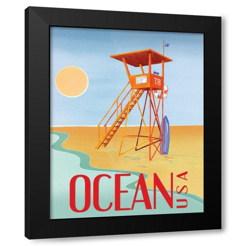 Beach Watch II Black Modern Wood Framed Art Print with Double Matting by Brent, Paul