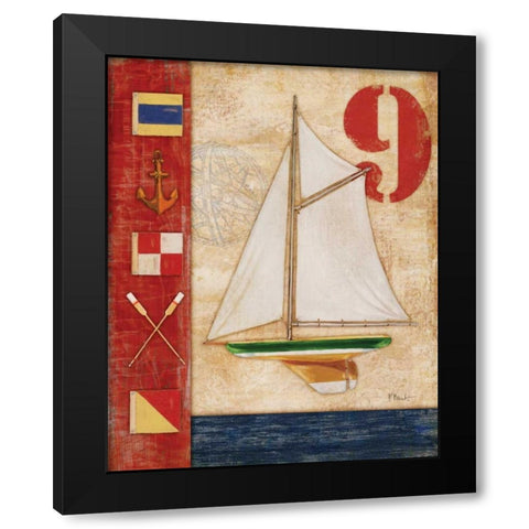 Model Yacht Collage I Black Modern Wood Framed Art Print with Double Matting by Brent, Paul