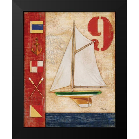 Model Yacht Collage I Black Modern Wood Framed Art Print by Brent, Paul