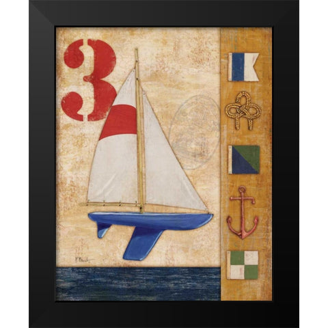 Model Yacht Collage II Black Modern Wood Framed Art Print by Brent, Paul