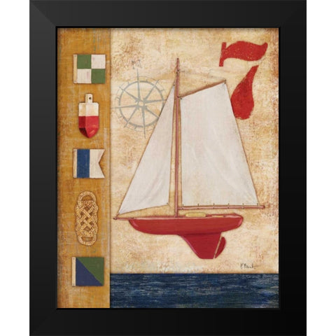 Model Yacht Collage III Black Modern Wood Framed Art Print by Brent, Paul
